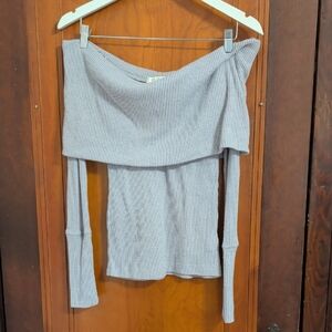 We The Free Off-Shoulder Sweater - Soft Gray